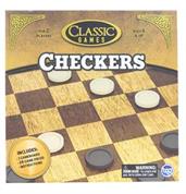 Classic Games Wood Checkers Set | Board & 25 Game Pieces