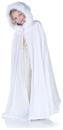Panne Velvet Costume Cape Child: White & Faux Fur Trim