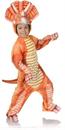 Orange Triceratops Printed Child Costume Jumpsuit