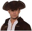 Tricorn Pirate Adult Costume Hat Brown