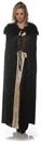 Women's Panne Renaissance Costume Cape w/ Faux Fur Trim - Black