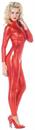 Sexy Metallic Stretch Full Body Catsuit Costume Red Adult
