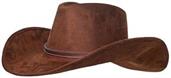 Faux Suede Brown Cowboy Hat Adult Costume Accessory