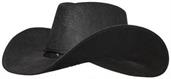 Black Cowboy Hat with Metal Stud Rim Adult Costume Accessory