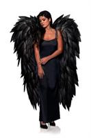 Black Full Length Angel Wings Adult Costume Accessory