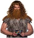 Viking Wig & Beard Adult Costume Set | Brown