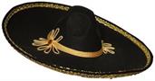 Sombrero With Gold Metallic Trim Adult Costume Accessory