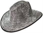 Silver Rhinestone Cowboy Hat Adult Costume Accessory