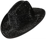 Black Rhinestone Cowboy Hat Adult Costume Accessory