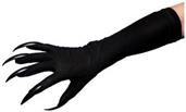 Black Claw Gloves with Attached Fingernails Adult Costume Accessory