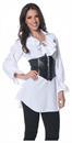 Pirate Adult Costume White Laced-Front Blouse