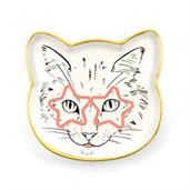 Cat Dish Plate | Small Ceramic Catchall Dish For Treats, Keys, Change, & More
