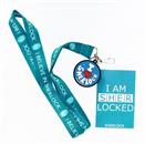 Sherlock Holmes Lanyard: I Am Sherlock Teal with 2D Heart Sherlock Charm
