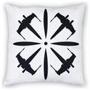 Star Wars White Throw Pillow | Black X-Wing Fighter Design | 18 x 18 Inches