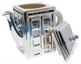 Doctor Who 3D TARDIS Ceramic Teapot: Metallic Silver