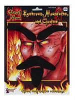 Devil Eyebrows, Moustache and Goatee Costume Accessory Set