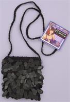 Sequin Flapper Costume Hand Bag Black
