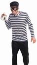 Burglar Costume Shirt w/Hat, Mask and Money Bag Adult