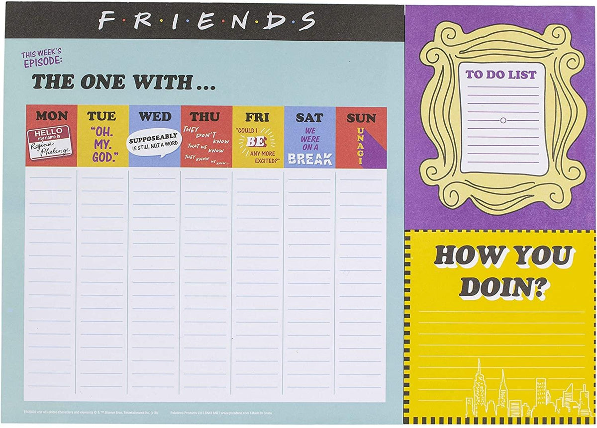 Friends TV Sitcom Themed Desk Planner | Weekly Calendar | 52